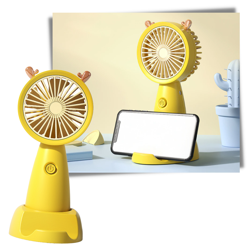 Mini ventilateur USB avec support pour téléphone