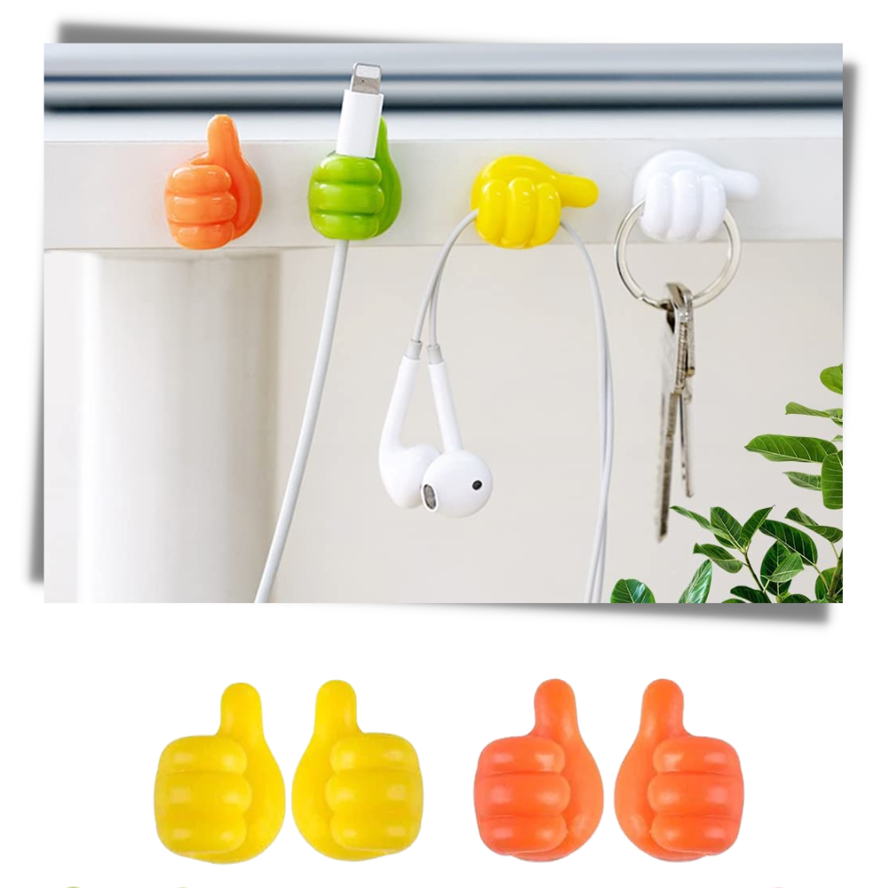 Lot de 20 crochets muraux "Pouce en l'air"