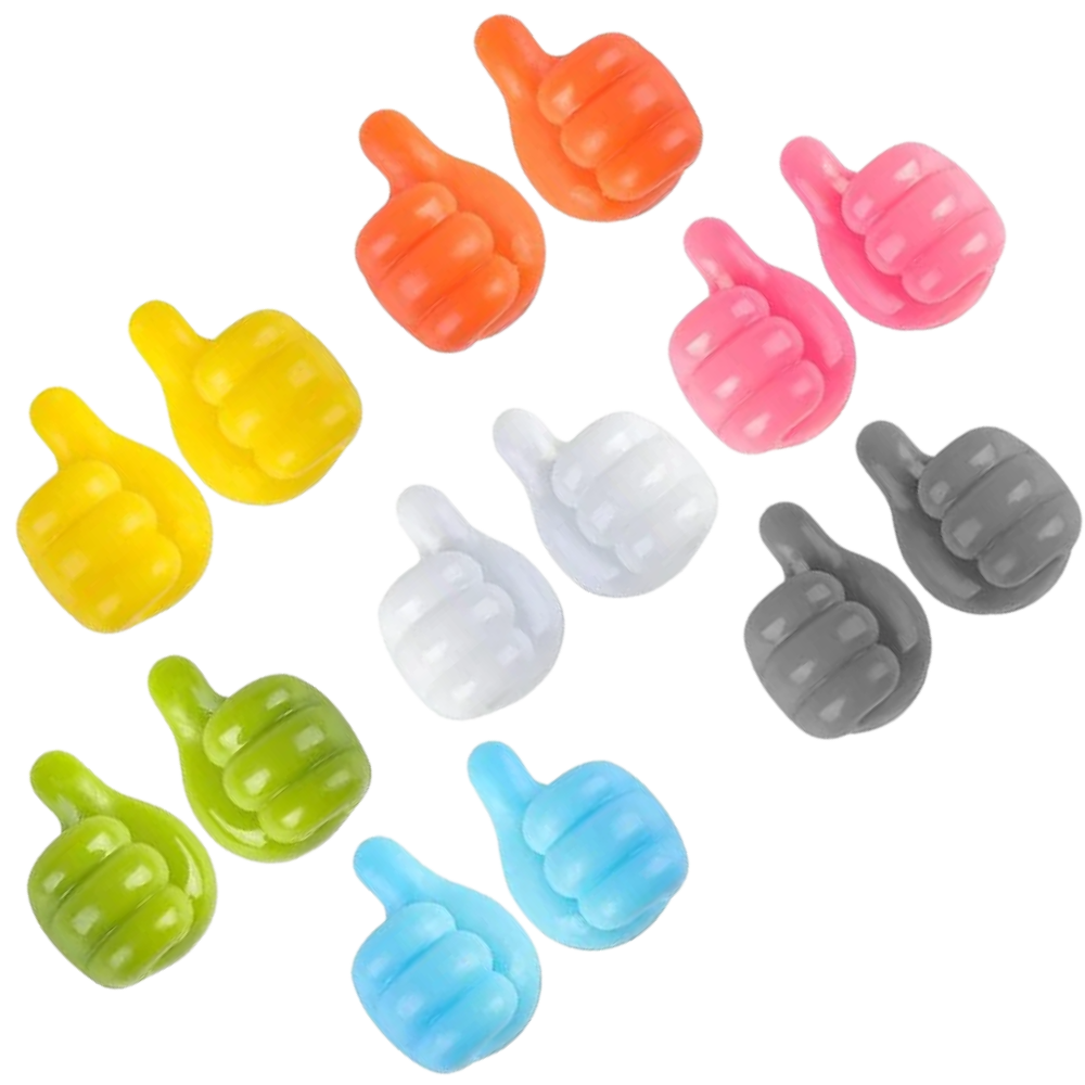 Lot de 20 crochets muraux "Pouce en l'air"