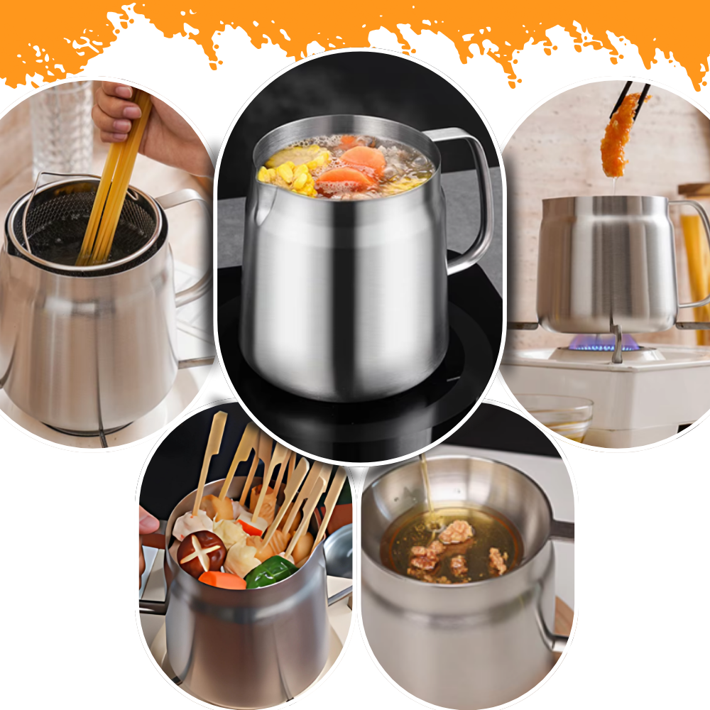 Friteuse en acier inoxydable 2 en 1