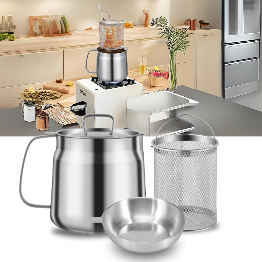 Friteuse en acier inoxydable 2 en 1