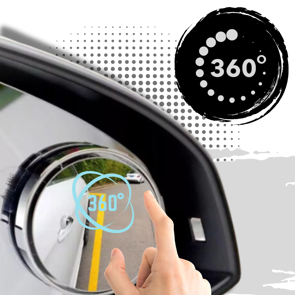 Miroir d'angle mort pour rétroviseur à rotation à 360°