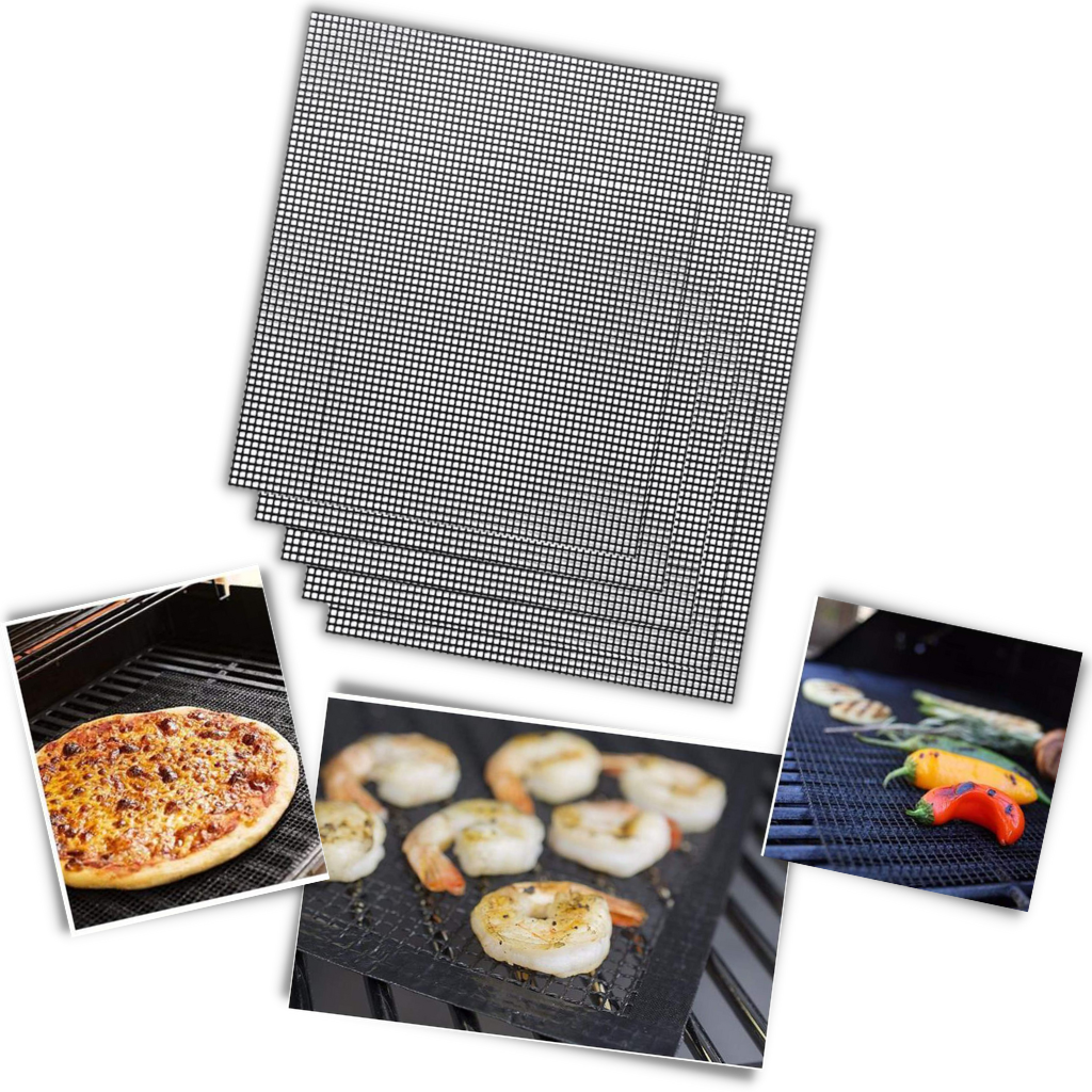 Grilles de cuisson anti-adhésives pour barbecue (5pcs)