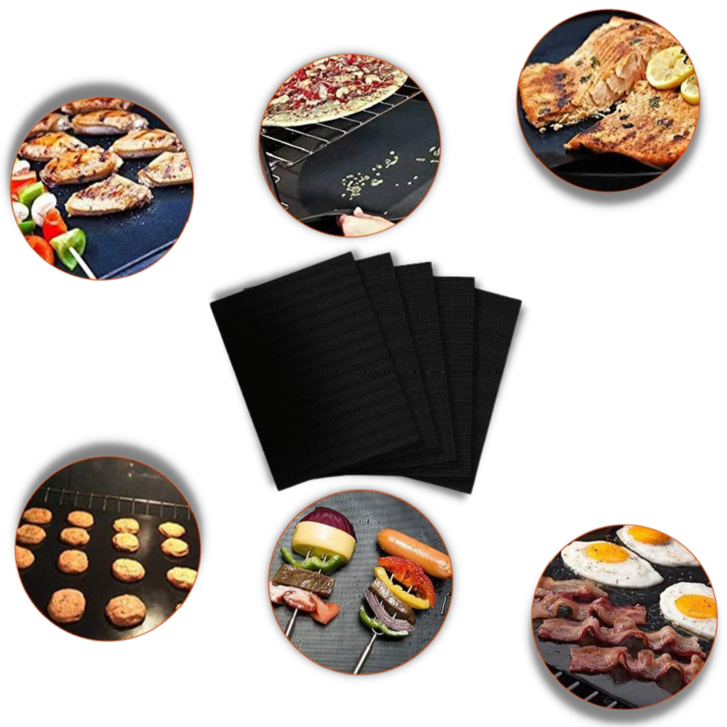 Tapis de cuisson anti-adhésif barbecue (5pcs)