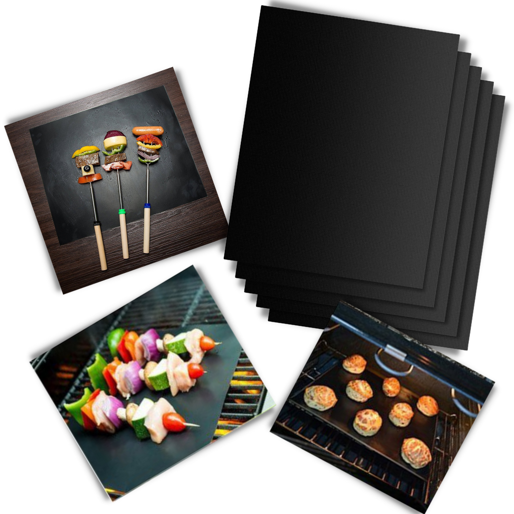 Tapis de cuisson anti-adhésif barbecue (5pcs)
