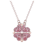 Collier trèfle à 4 feuilles en forme de cœur