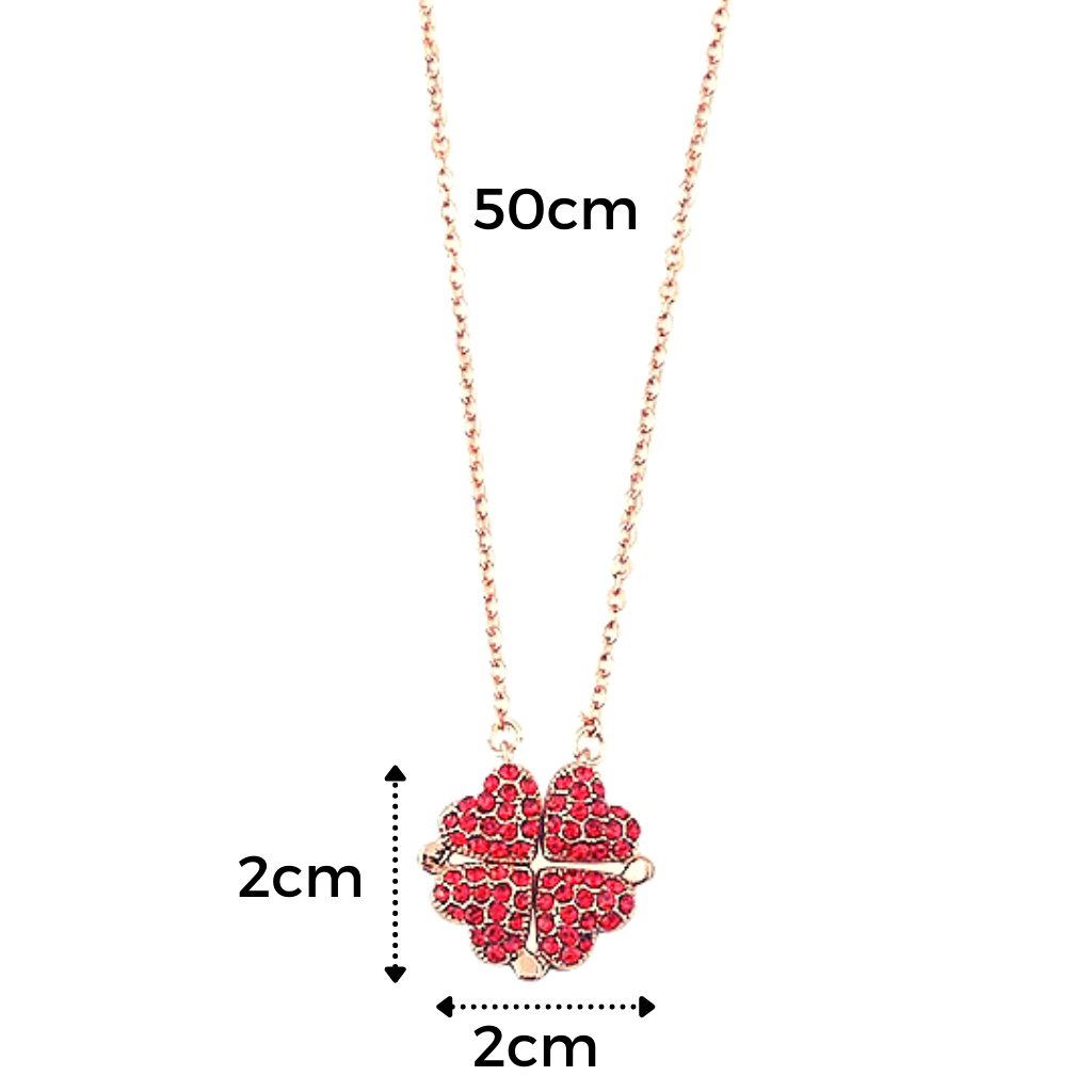 Collier trèfle à 4 feuilles en forme de cœur