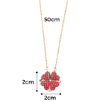 Collier trèfle à 4 feuilles en forme de cœur