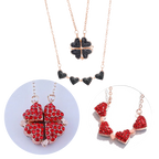 Collier trèfle à 4 feuilles en forme de cœur