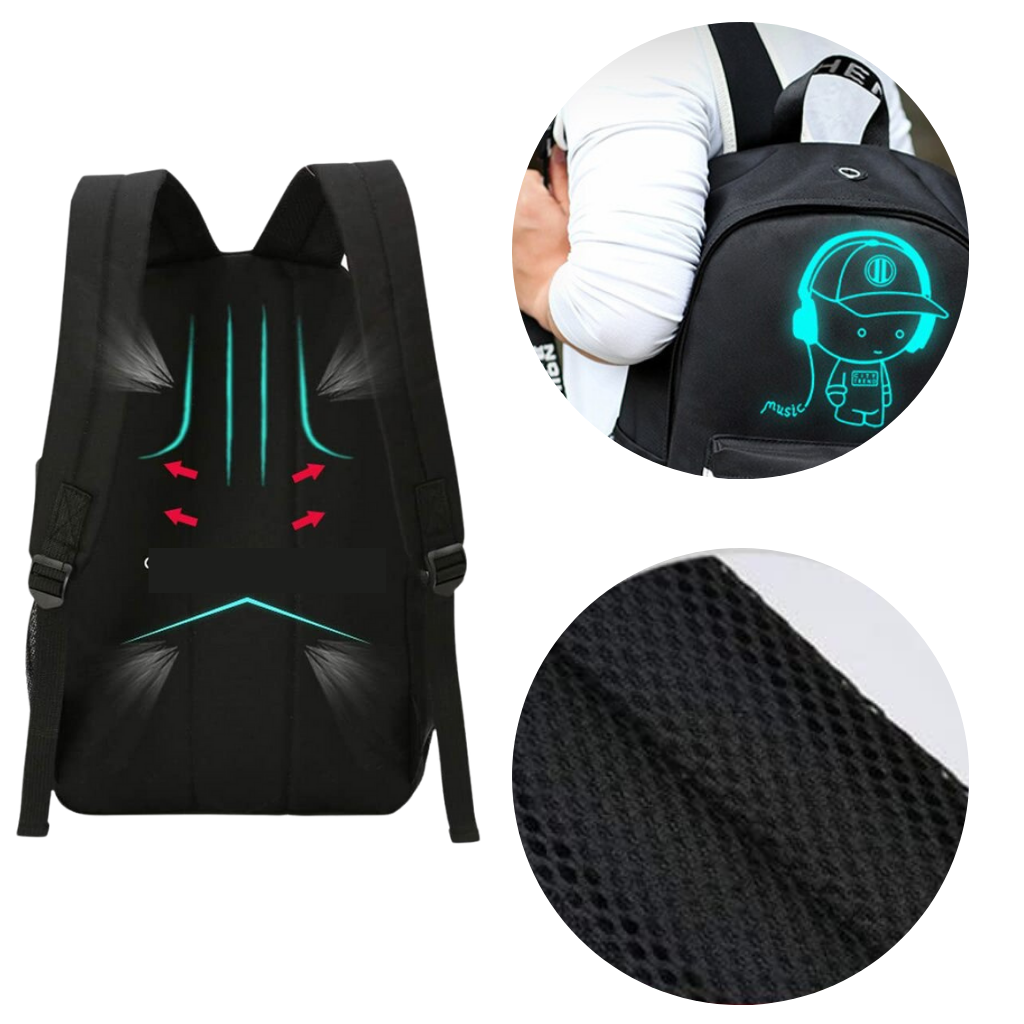 Sac à dos lumineux pour ordinateur portable