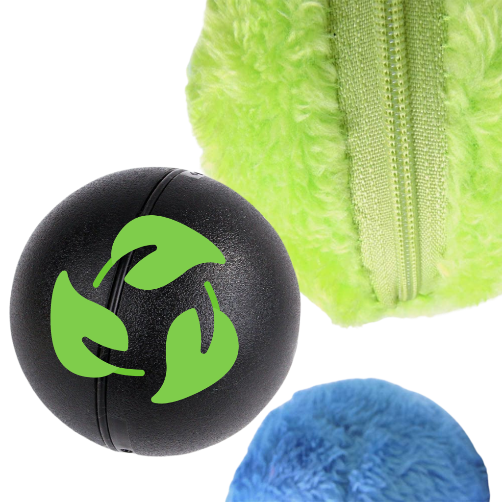 Balle rotative automatique pour chien avec 4 housses