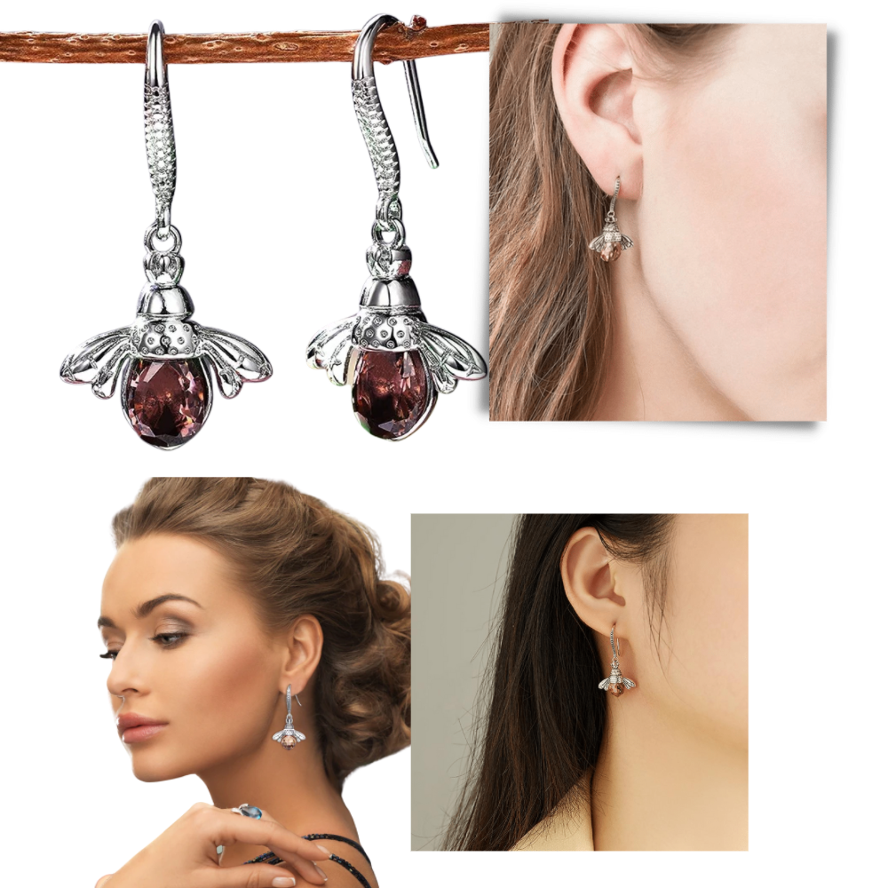 Boucles d'oreilles en forme d'abeille