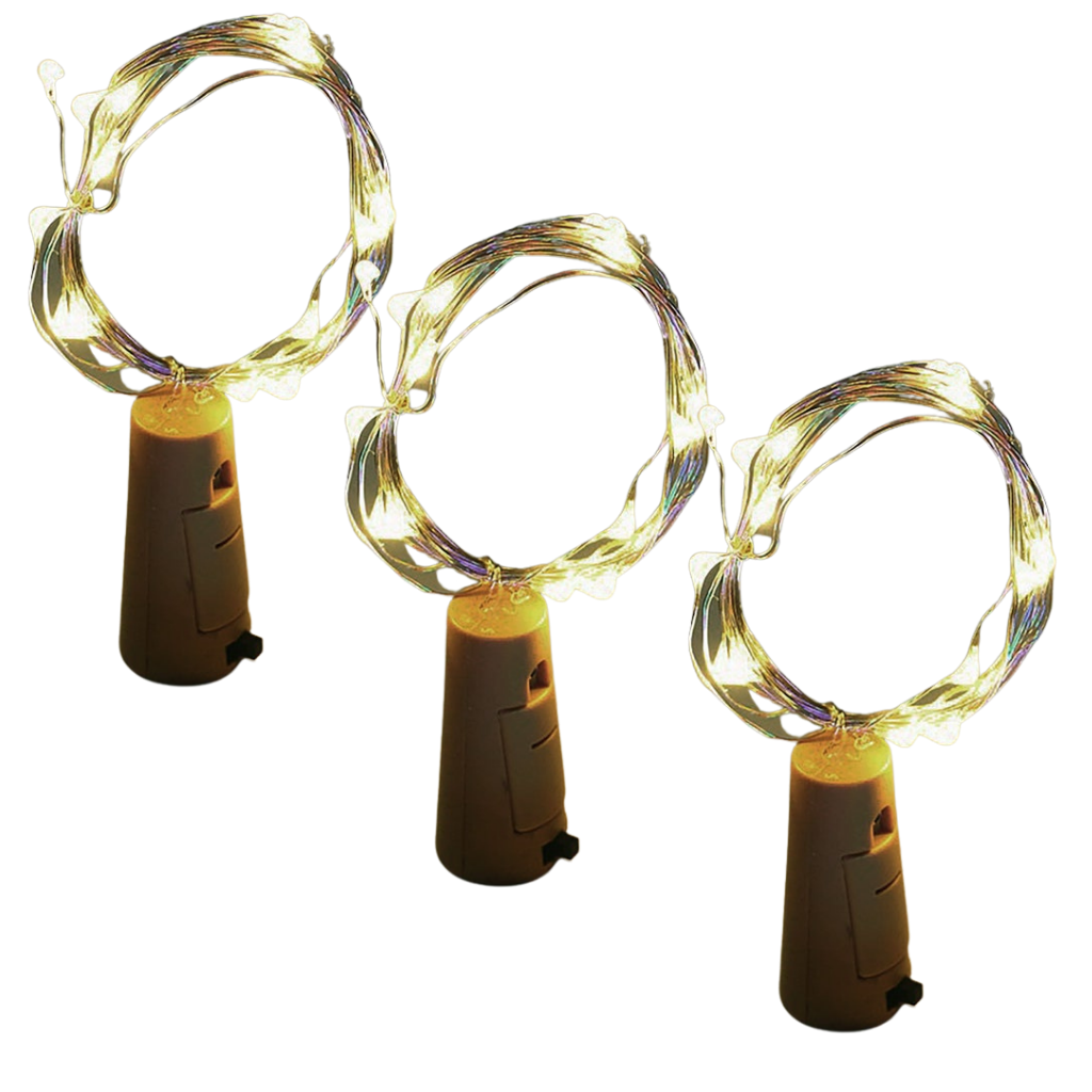 Guirlande lumineuse LED pour bouteille avec bouchon (lot de 3)