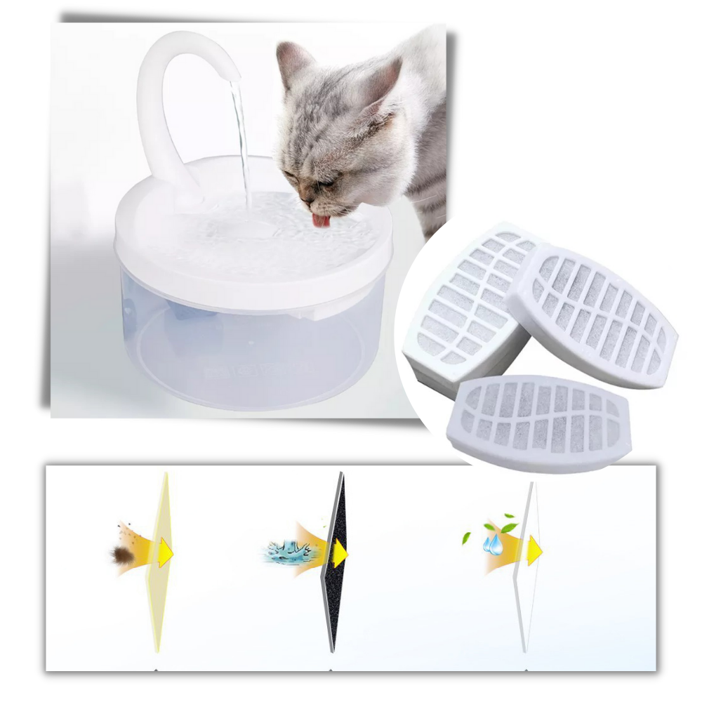Fontaine d'eau automatique pour chat avec lumière LED