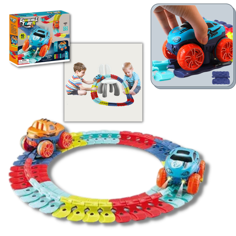 Circuit en Rails flexibles pour voitures
