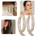 Boucles d'oreilles doré/ argenté en courbe croisée