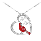 Collier à pendentif de cardinal en forme de cœur