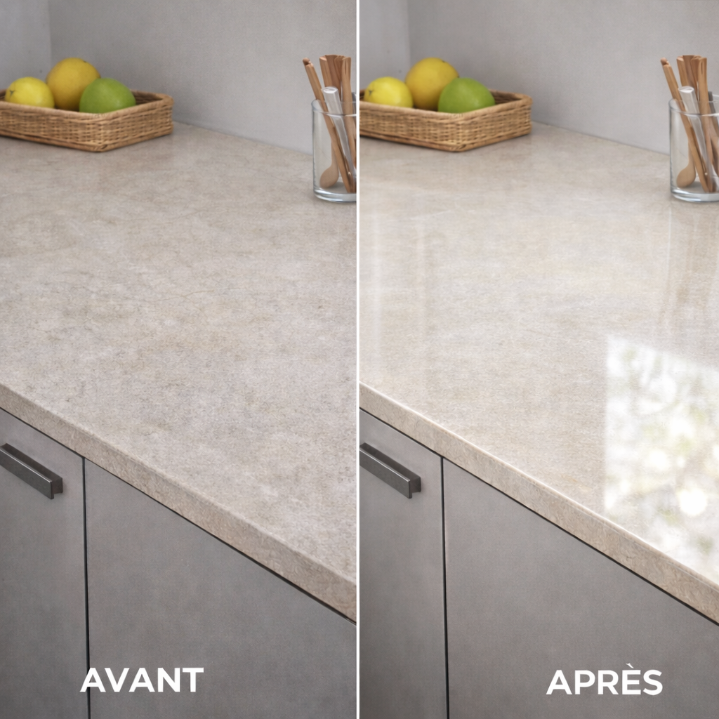 Agent Platifiant Nanocristallin 3-en-1 – Nettoie, Protège et Rénove les Surfaces en Pierre et Carrelage
