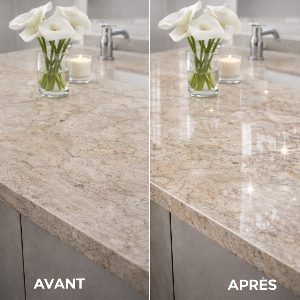 Agent Platifiant Nanocristallin 3-en-1 – Nettoie, Protège et Rénove les Surfaces en Pierre et Carrelage