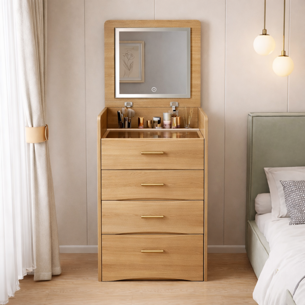 ✨ Prix Direct Usine – Coiffeuse de Luxe 2-en-1 avec Rangement Intelligent