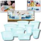 Lot de 8 sacs réutilisables en silicone pour aliments