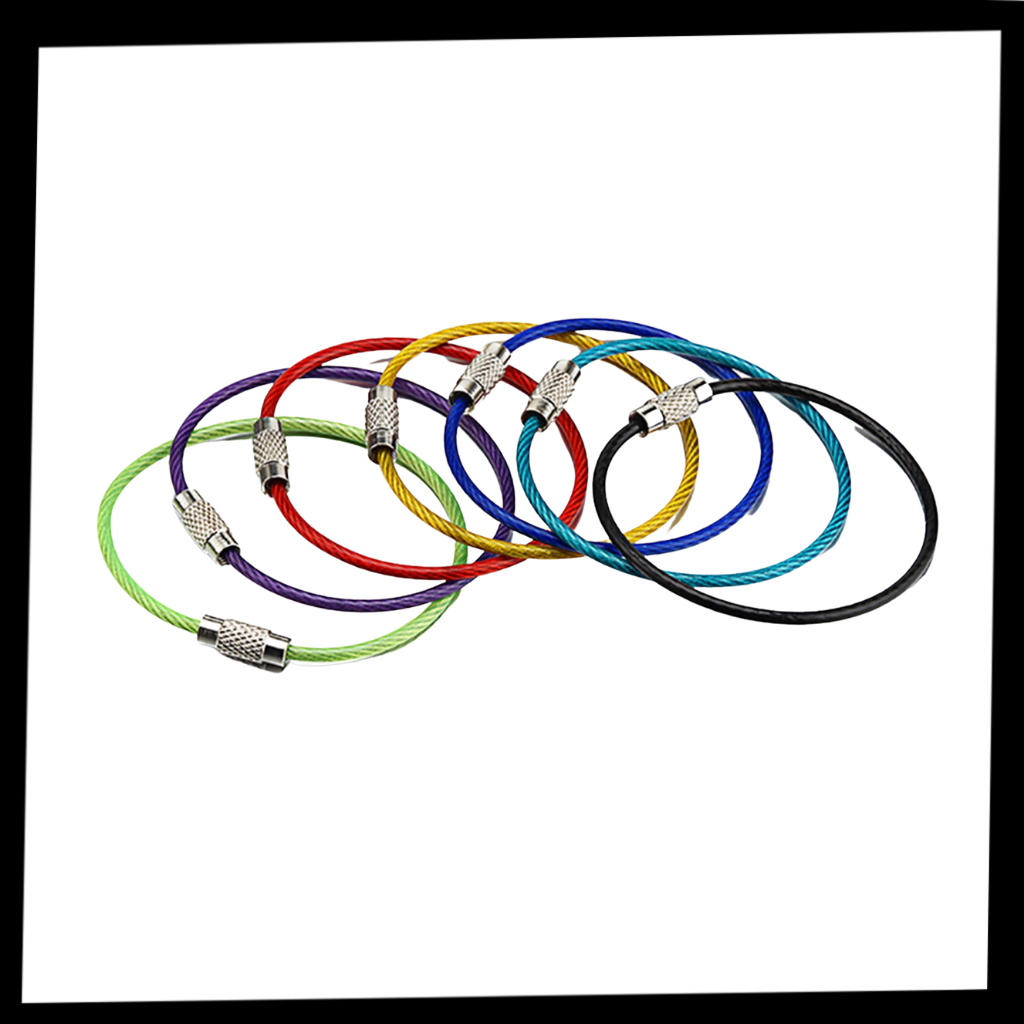 Lot de porte-clés en fil métallique flexible