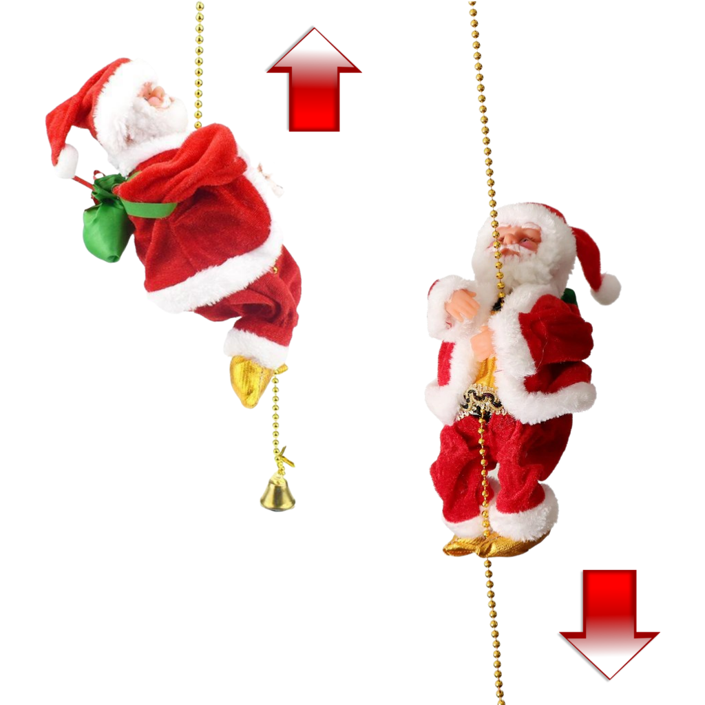 Décoration électrique en forme de Père Noël qui escalade