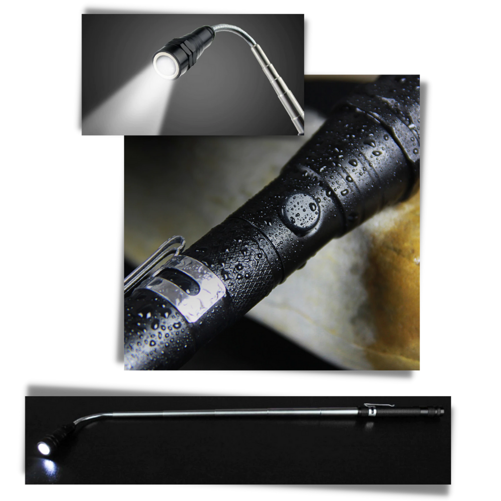Lampe de poche à LED magnétique et télescopique