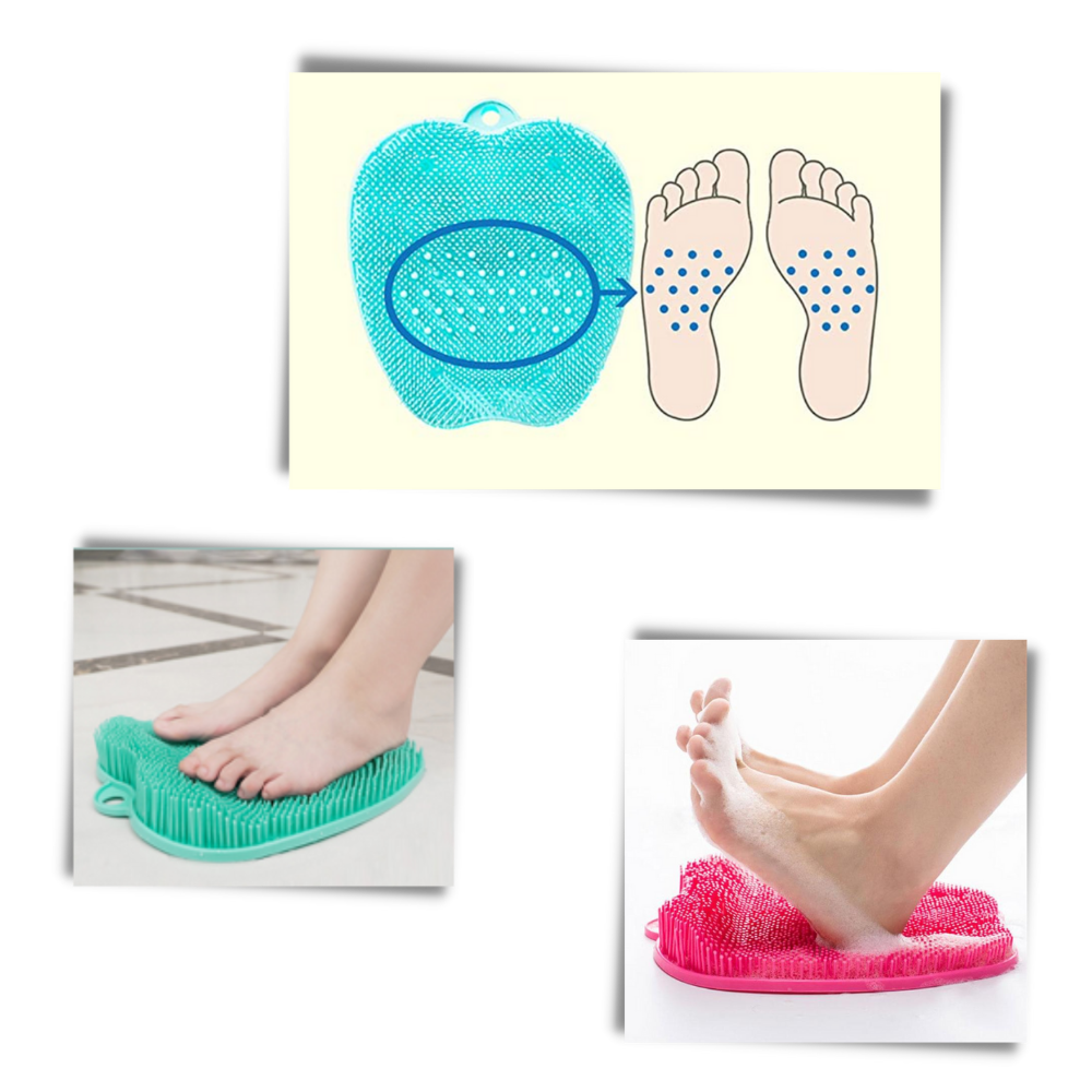Tapis de douche nettoyant et exfoliant pour le massage des pieds