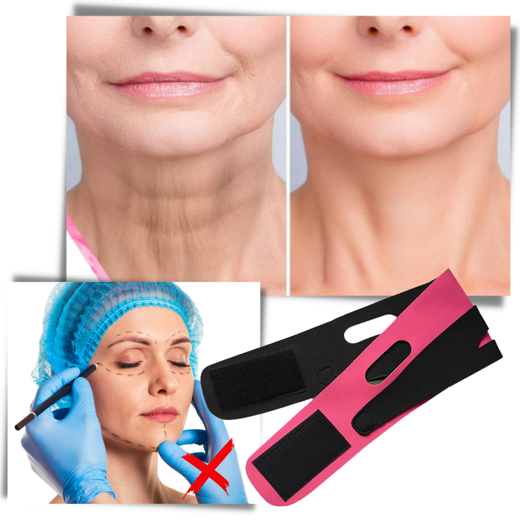 Mentonnière élastique pour le lifting du visage