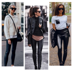 Pantalon en cuir artificiel à taille haute