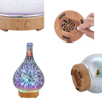 Diffuseur d'huiles essentielles en forme de vase avec le motif des feux d'artifice