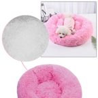 Lit en peluche en forme de donut pour animaux de compagnie