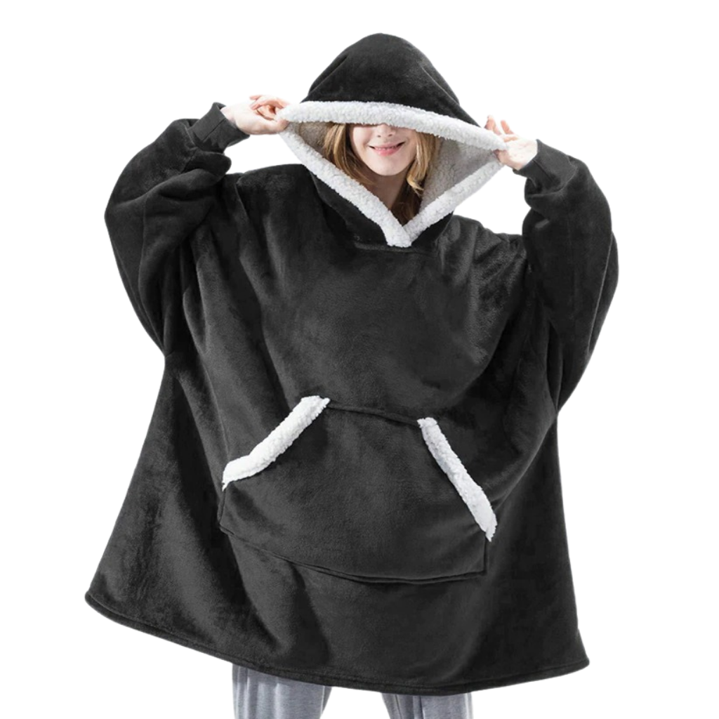 Pull couverture géant à capuche