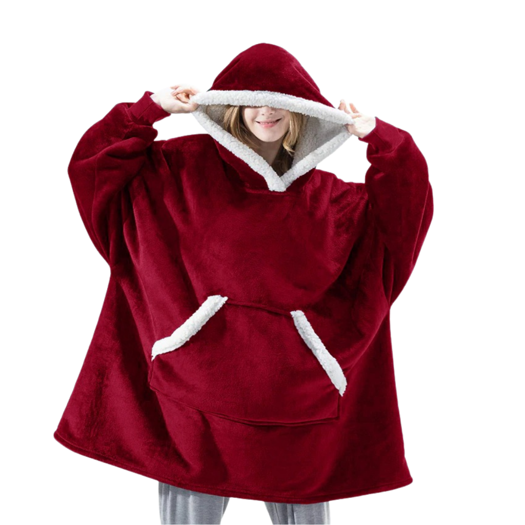 Pull couverture géant à capuche