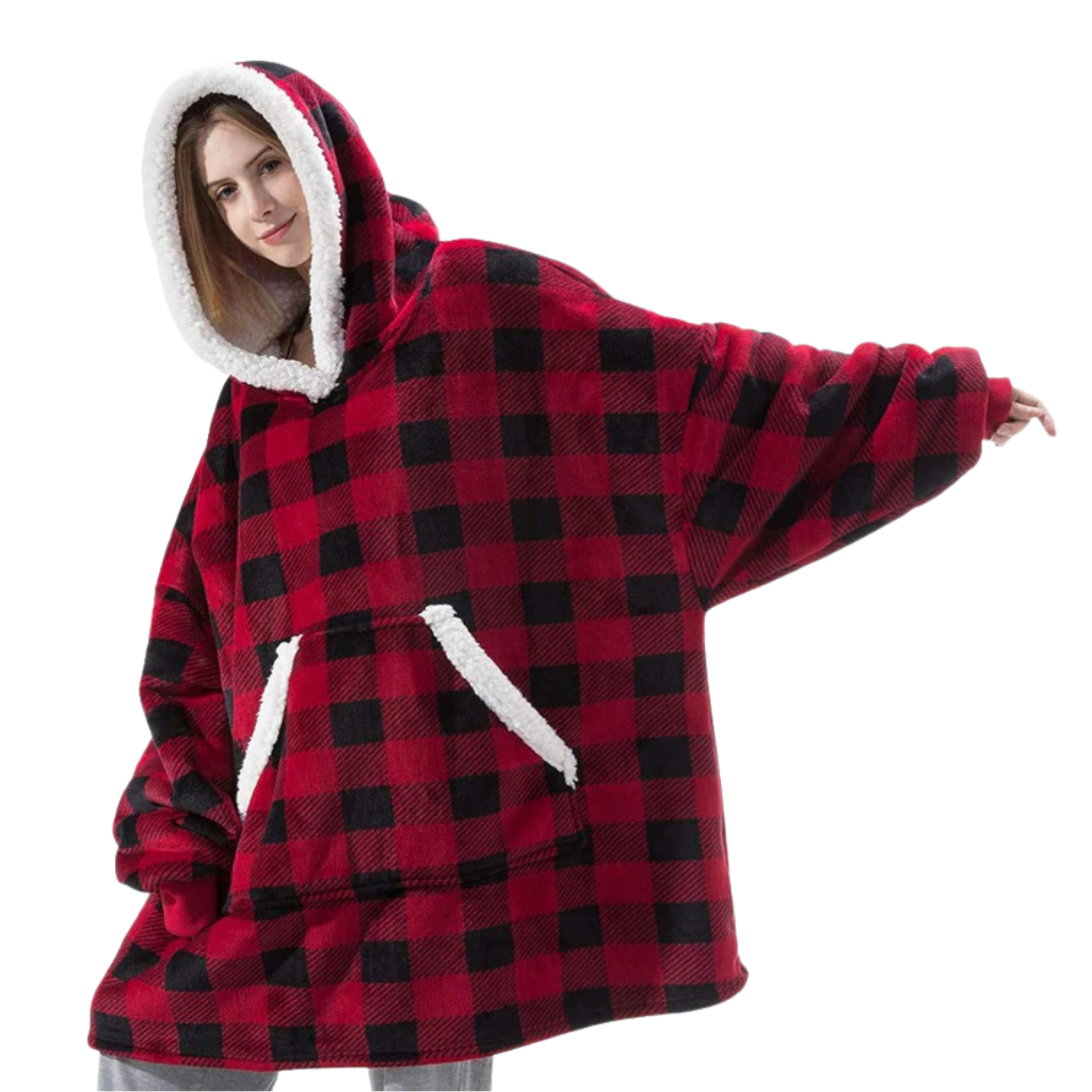 Pull couverture géant à capuche