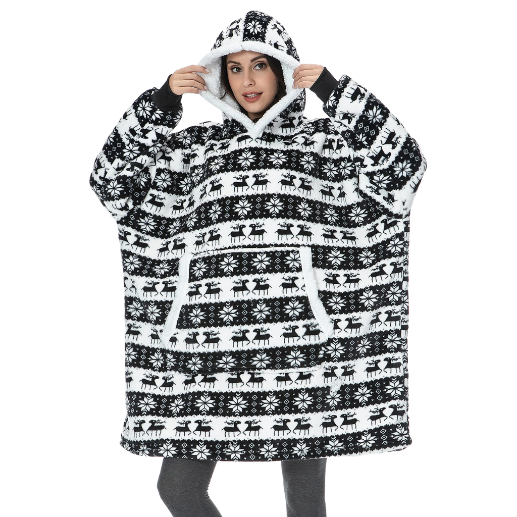 Pull couverture géant à capuche