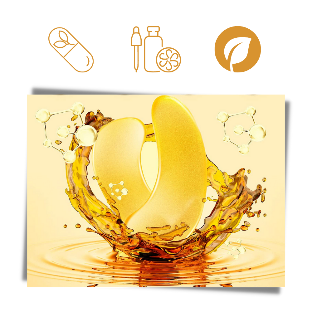Masque de soin pour les yeux. Solution de collagène à base d'or 24 carats (20 paires de patchs)