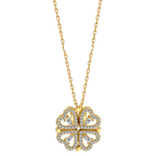 Collier en forme de cœur à quatre feuilles