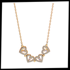 Collier en forme de cœur à quatre feuilles