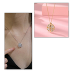 Collier en forme de cœur à quatre feuilles