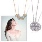 Collier en forme de cœur à quatre feuilles