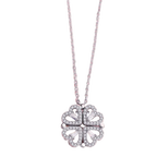 Collier en forme de cœur à quatre feuilles