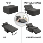 OTTO – Fauteuil Ottoman Convertible 4-en-1 Multifonctionnel
