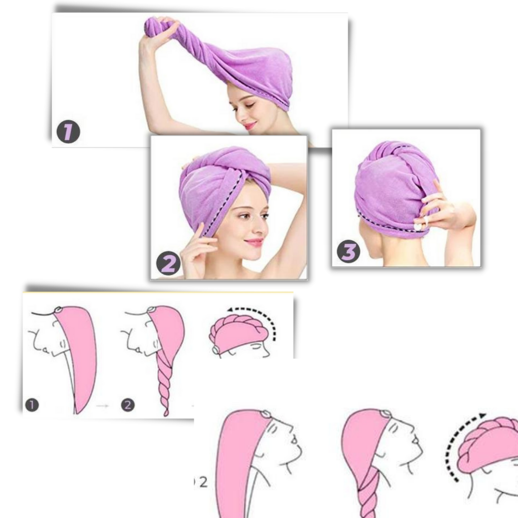Serviette pour cheveux à séchage instantané