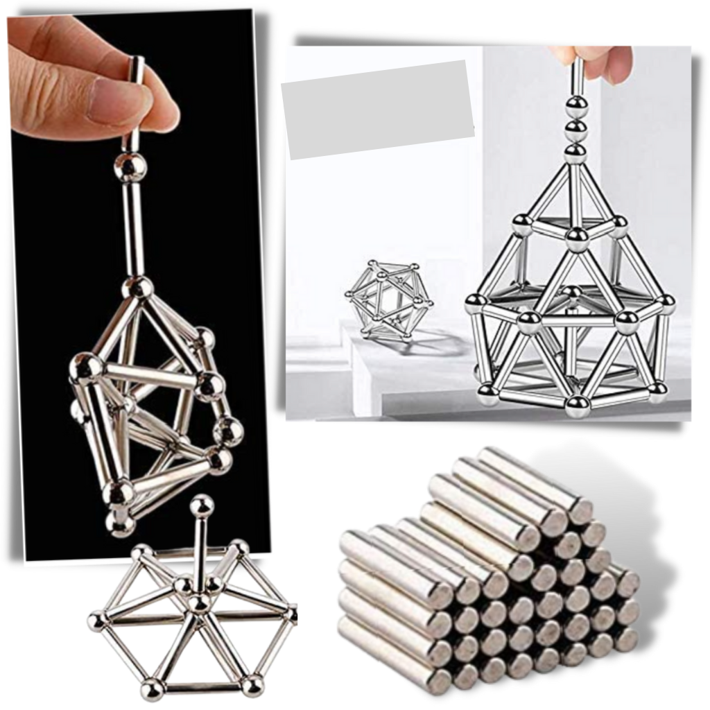 Bâtons et billes de construction magnétiques
