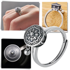 Bague pour femme avec mantra bouddhiste rotatif