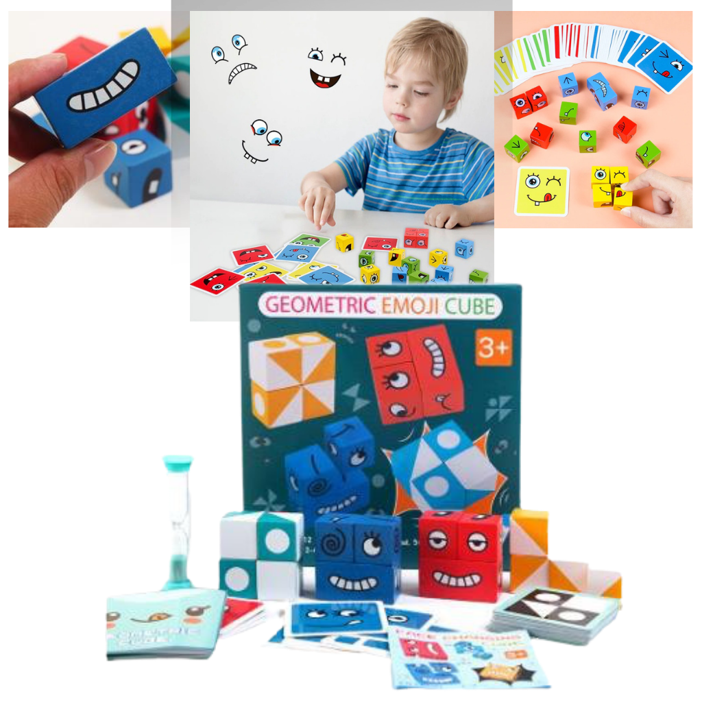 Jeu Montessori à Cubes Emoji Magiques