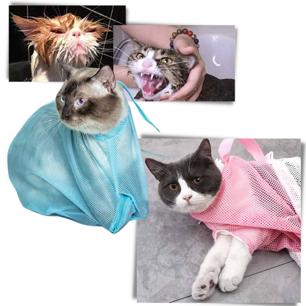 Sac en filet multifonctionnel pour le toilettage des animaux de compagnie