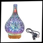 Diffuseur d'huiles essentielles en forme de vase avec le motif des feux d'artifice